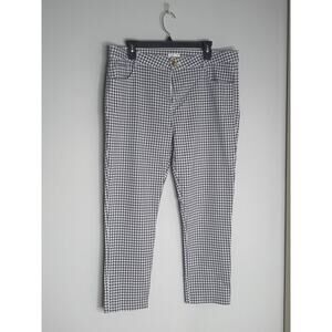 Unit Blue Gingham Stretchy Straight Leg Cropped Pants Size 48 EU/ Large US EUC